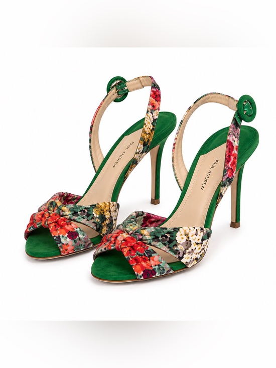 Paul Andrew Shoes - Paul Andrew Women's Floral Green Sandals